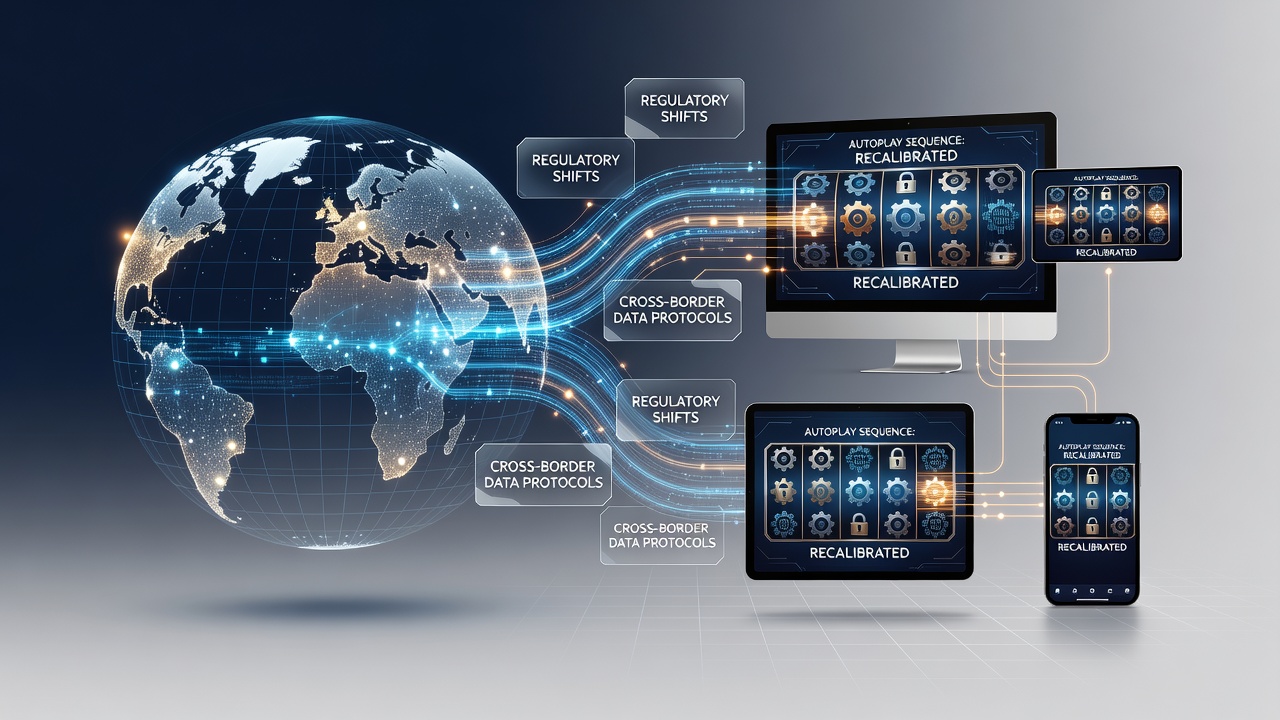 Diagram showing data protocol adjustments affecting slot autoplay across devices