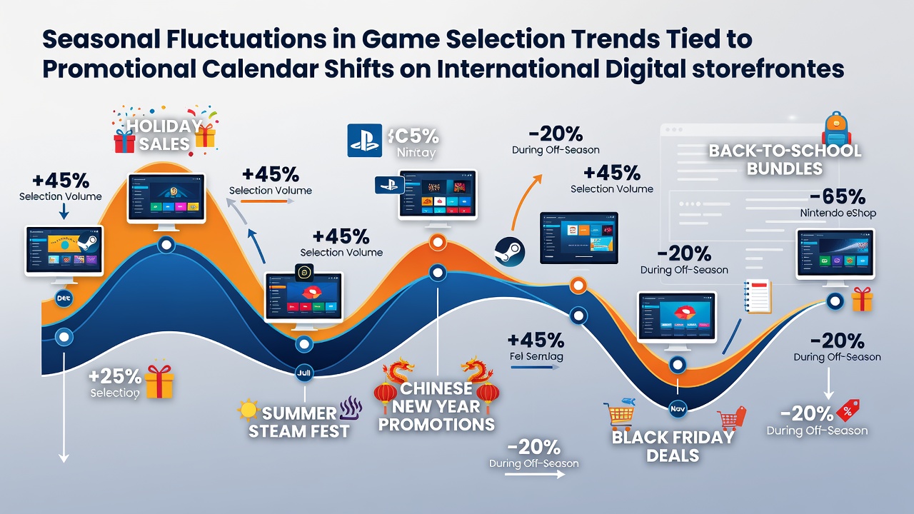 Data visualization showing game category shifts during June promotional periods on international platforms